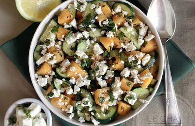 Salade de concombre. melon et feta