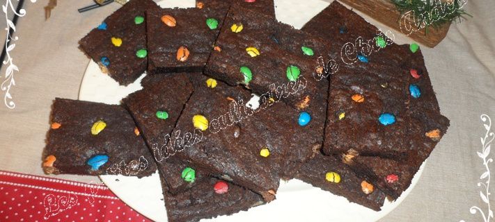 Brownie aux deux chocolats et M&M’s