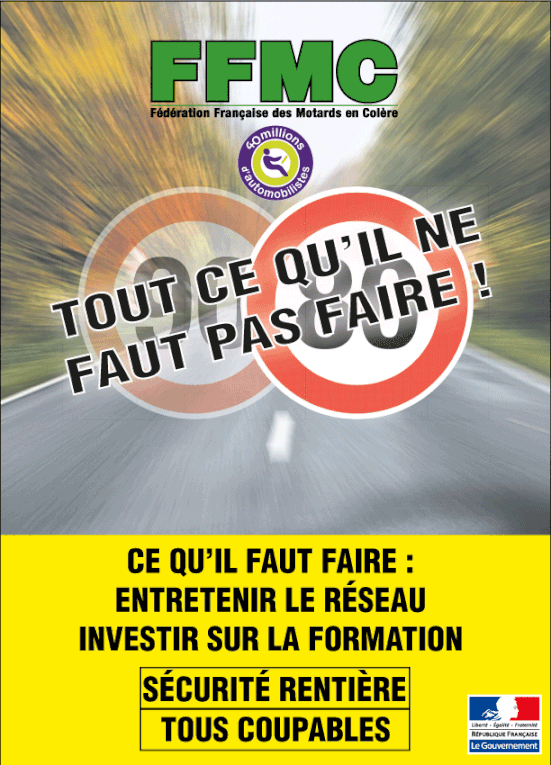80 km/h : 14/15 avril Manif nationale des usagers de la route