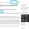 LE LIEN VERS LE SITE DE PARTAGE DES FICHIERS AUDIO EST ACCESSIBLE DEPUIS LE BLOG