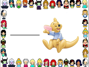 Étiquettes nominatives sur Disney : Winnie L'Ourson     Bourriquet et Petit Gourou