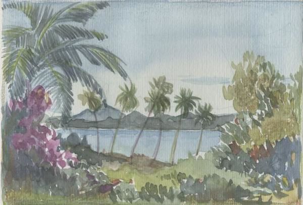 Souvenir de croisière aux Antilles, les aquarelles de ma grand-mère, Kiki... elle ne sera pas là pour le départ, mais c'est aussi grâce à elle que nous partons