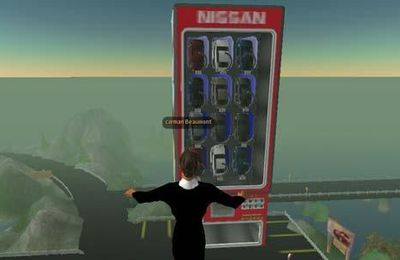 Second Life : le distributeur automatique de voitures chez Nissan