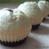 Muffins cocolactés sur lit fondant de chocolat, fourrés Banana curd