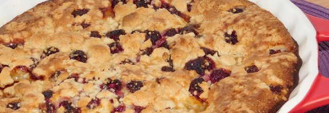 Crumb cake abricots-framboises.
