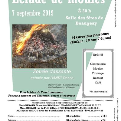 Eclade de moules 7 septembre 2019