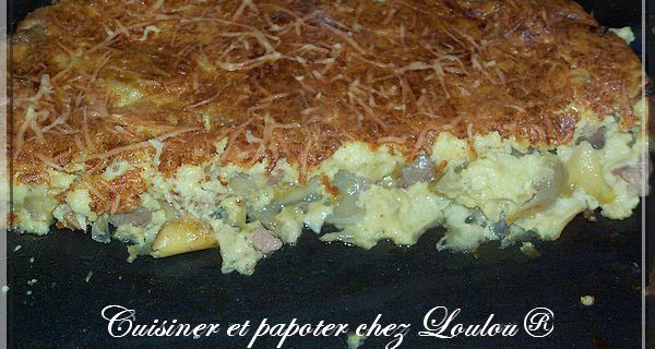 Gratin d'endives et champignons et..... lardons oups !!