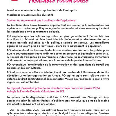 Déclaration préalable FOCom au CSE DOGSE Janvier 2024