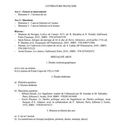 Concours littéraire d'admission à l'Ecole normale supérieure de Lyon : le programme de la session 2023 