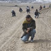 Afghan Uniformed Police (AUP) officers practice patrol procedures during a class in the Kajran district, Daykundi province, Afghanistan, Feb 120206-N-JC271-267.jpg