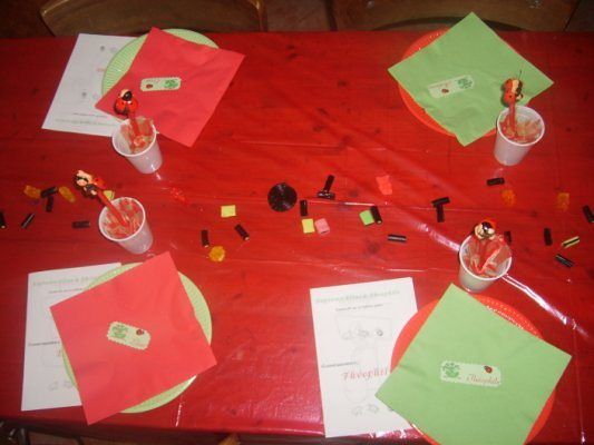 La table d'anniversaire des 4 ans de Célia et des 8 ans de Théophile ...