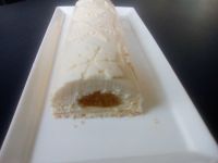 bûche chocolat blanc, coco insert ananas (facile et rapide)
