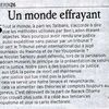 Un monde effrayant (DL, 13 mai 2011)