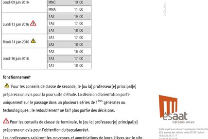 Conseils de classe trimestre 3