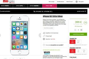 Smartphone iPhone SE 32Go Silver à 399 euros