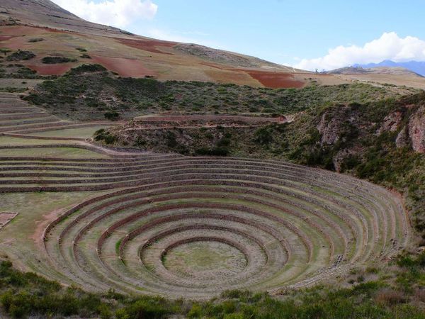 Laboratoire agricole de Moray au coeur de l'Altiplano