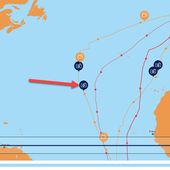 Cartographie 2D tentative record tour du monde en solitaire multicoque 2016 : Sodebo Thomas COVILLE #16