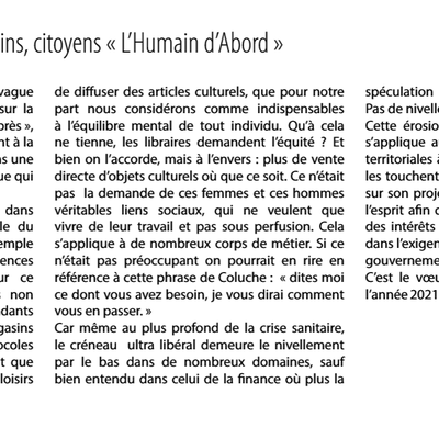 Tribune du groupe communiste dans le n°99 de Divercité, le magazine de la CAHC 