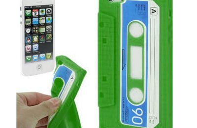 Pour un look rétro et fashion : Coque Cassette retro tape vert Apple Iphone 5