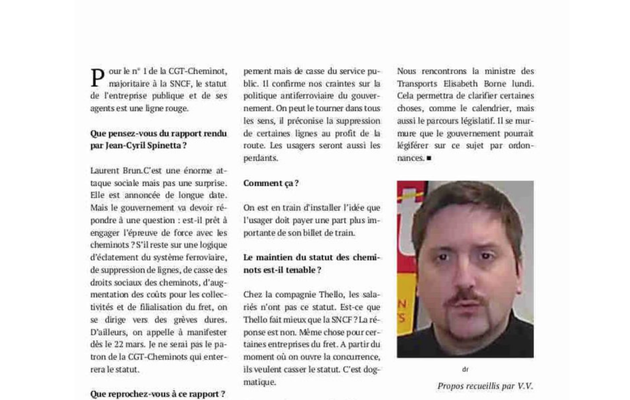 SNCF: Intervention du secrétaire général de la CGT-Cheminots