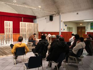 Visite des patients de l'hôpital François Villon à Méry sur Oise, pour les répétitions