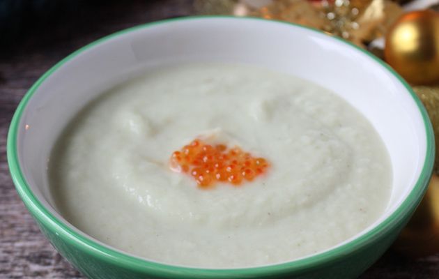 Réconcilier détox et fête avec un savoureux velouté de fenouil aux oeufs de truite (ou sans)