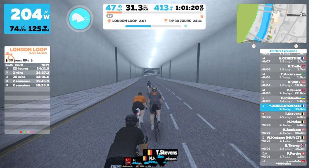 Dimanche 27 janvier : ZWIFT 31/2019 - LONDRES &quot;The PRL Half&quot;