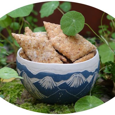 Crackers vegan au bouillon de légumes & sésame - IG Bas
