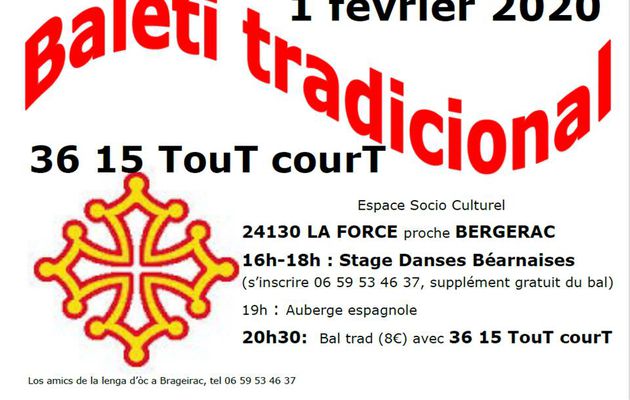 BAL TRAD AVEC 3615 TouT courT LE 1ER FÉVRIER À LA FORCE 