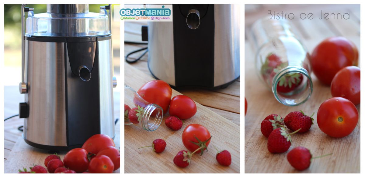 Jus de fraises &quot;mara des bois&quot; et tomates 