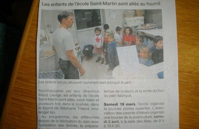 Ouest France mars 2016 - Le pain au Fournil