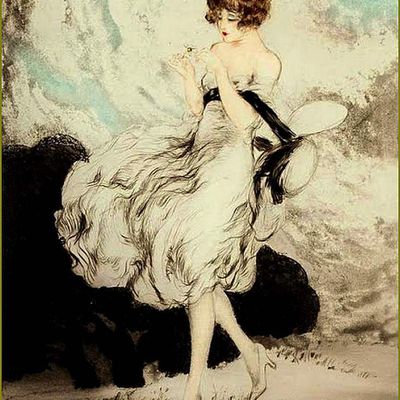 La marguerite en peinture et illustration -  Louis Icart (1888-1950) - 1926 m'aime t-il ?