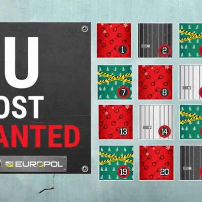 Europol lance un calendrier de l’avent des fugitifs les plus recherchés...