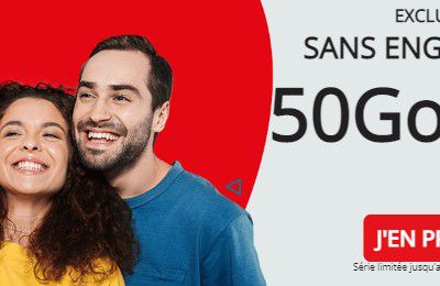 Forfait 50 Go - sans engagement chez Auchan Telecom à 9,99 euros/mois