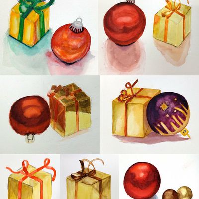 Petites aquarelles de Noël