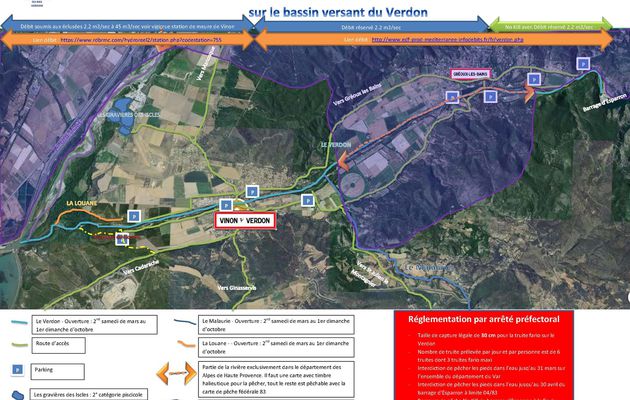 Mise à jour cartographie avec la nouvelle réglementation concernant le bassin versant du Verdon