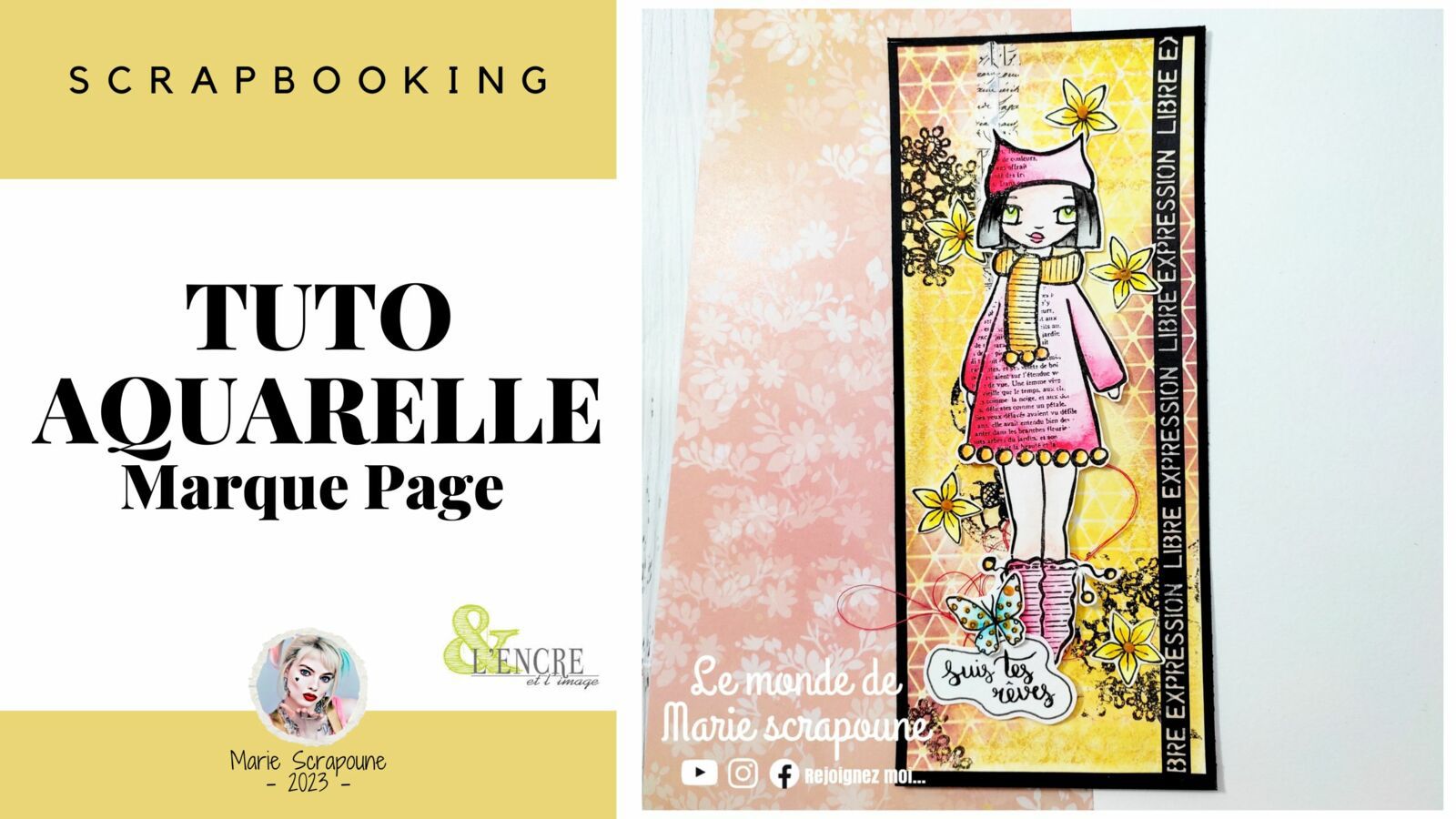 Tuto & Astuce Crayon Aquarelle - Marque Page l'encre et l'image - Marie  Scrapoune