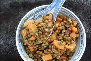 Lentilles à la thaï (curry vert et lait de coco)