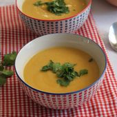 Soupe de courge Butternut , lentilles corail aux épices  - Izakitchen