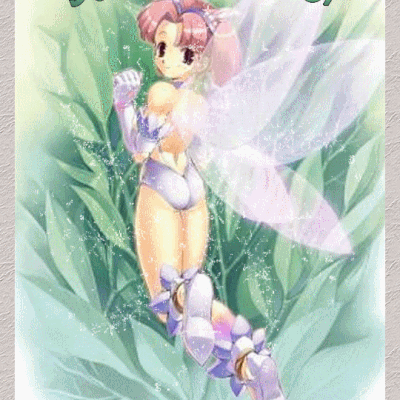 Bon Mercredi - Fille - Manga - Fée - Gif scintillant - Gratuit