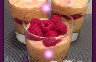 Mousse d'abricots aux framboises