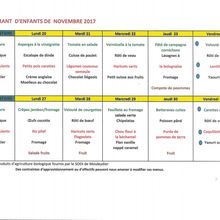 Menus 2ème quinzaine novembre 2017