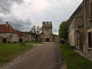 passage aL'origine du nom de Druyes les Belles Fontaines provient des sources dont l'existence est connue depuis le VIème siècle, où Druyes a pris le nom de la rivière qui l'arrose. La partie basse du village serait donc antérieure à la partie haute. La construction du château est bien plus récente et se situerait dans la première moitié du XIIème siècle. Elle est attribué au Comte d'Auxerre et de Nevers Guillaume II (ou Guillaume III qui lui succéda) et daterait de 1147. La châtellenie passa de main en main (de Comté en Duché) au cours des siècles avant de devenir la propriété en 1659, du Cardinal Mazarin qui la légua à son neveu Mancini. Le château fut finalement vendu en 1735, au Marquis d'Aulezy de Damas qui le transforma en Château moderne, démoli en 1793.