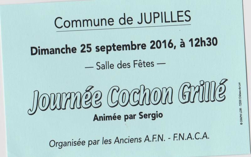 Les cochons grillés des A F N , à Jupilles  le25/09/2016.