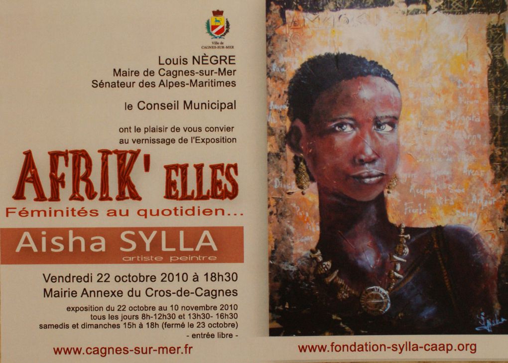 QUELQUES UNES DES TOILES ACRYLIQUES REALISEES PAR AISHA SYLLA, VENDUES AU PROFIT DES PROJETS DE SOLIDARITE DE LA FONDATION SYLLA CAAP.Mettre en valeur la vie quotidienne des femmes africaines, la p&eacute;nibilit&eacute; de leurs taches journali&egra