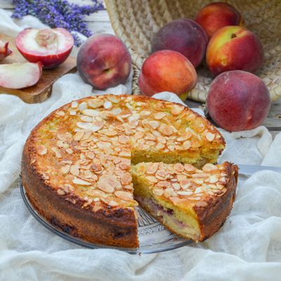 Gâteau fondant aux pêches 