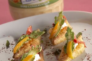 Tartelettes Printanières aux petits Légumes et à la Mayonnaise Amora façon Tapas