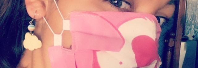 Couture : Bandeau de cheveux pour masque ciel nuageux