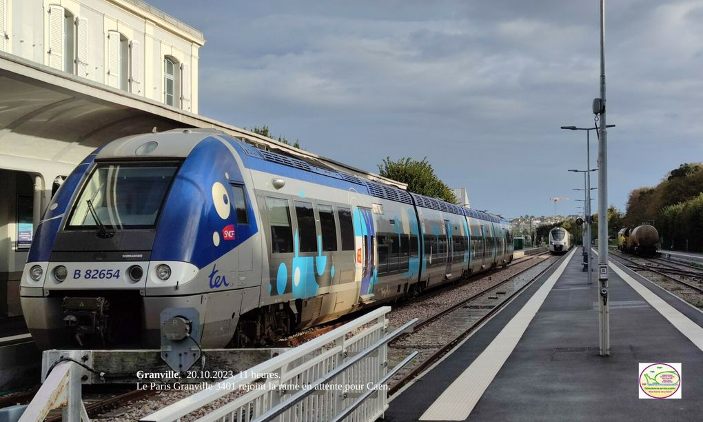 Quelques photos dans quelques gares : Vire, Granville, Argentan, Surdon et Montparnasse...