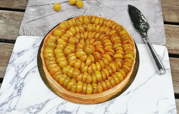 Tarte aux mirabelles du jardin